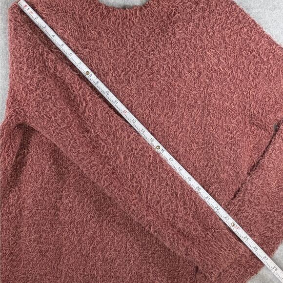Ivy & Main Sweater L Pink Fuzzy Soft Knit Long Sleeve Open Back Round Neck Chic - Picture 10 of 13